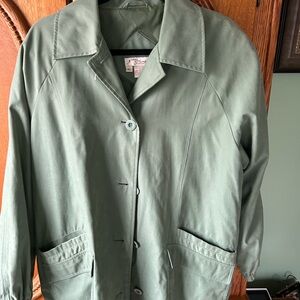 Norm Thompson Sage Green Trench Coat